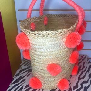 Bags - ✨Tangerine Pom Pom Handbag 💕 Bags - ✨Tangerine Pom Pom Handbag 💕